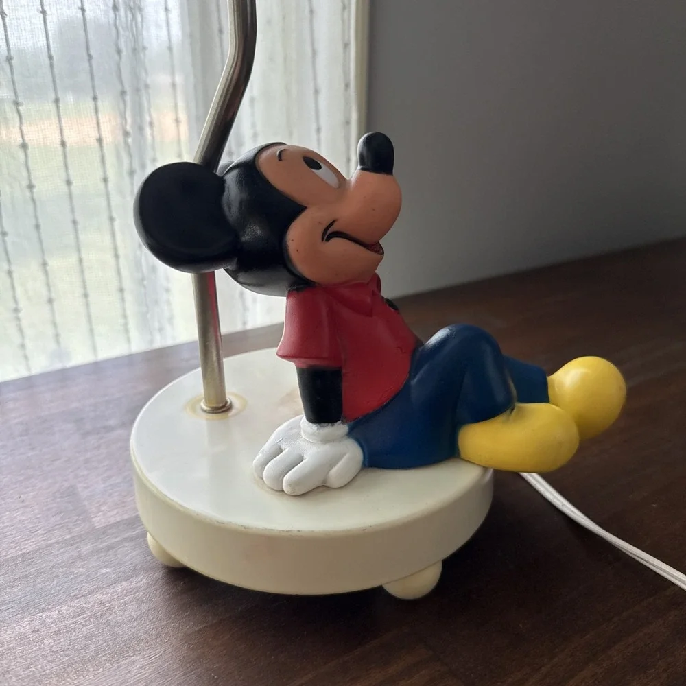 Vintage Walt Disney Mickey Mouse Nursery Lamp / Night Light 1980s Works